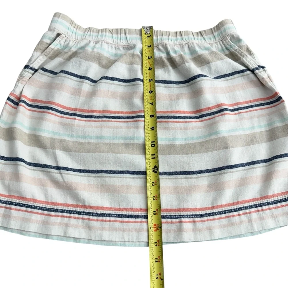 Sonoma Mini Skirt Multicolor Women Size 12 Striped Elastic Waist Slider Pocket - Picture 8 of 8